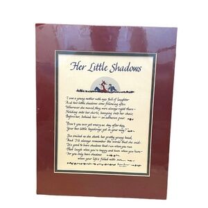 Calligraphy Print by Laura Leiden Sealed Unframed- "Her Little Shadows"‎